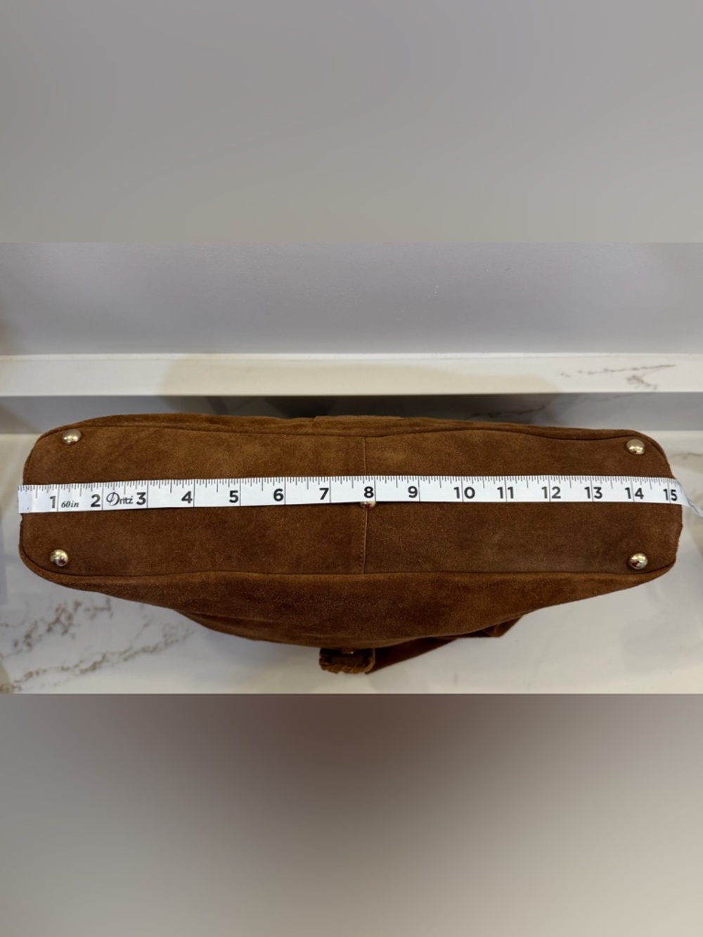 Haute Hippie Suede Shoulder Hobo in Cognac Brown with Gold Accent - Picture 5 of 7
